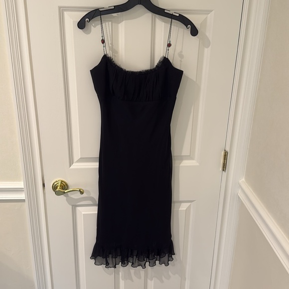 ABS Allen Schwartz Dresses & Skirts - Abs By Allen Schwartz Womens Slip Dress Black Scoop Neck beaded straps